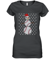 UGLY CHRISTMAS Baseball Snowman Holiday Santa Funny Men Gift Women's V-Neck T-Shirt Women's V-Neck T-Shirt - FordPhuMy