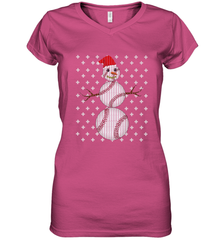 UGLY CHRISTMAS Baseball Snowman Holiday Santa Funny Men Gift Women's V-Neck T-Shirt Women's V-Neck T-Shirt - FordPhuMy