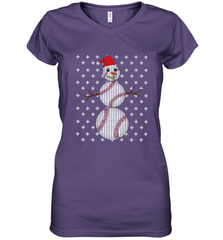 UGLY CHRISTMAS Baseball Snowman Holiday Santa Funny Men Gift Women's V-Neck T-Shirt Women's V-Neck T-Shirt - FordPhuMy