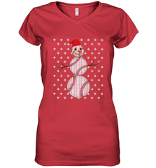 UGLY CHRISTMAS Baseball Snowman Holiday Santa Funny Men Gift Women's V-Neck T-Shirt Women's V-Neck T-Shirt - FordPhuMy