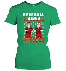 Baseball Vibes Christmas Baseball Player Santa Gift Holiday Women's T-Shirt Women's T-Shirt - FordPhuMy