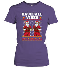 Baseball Vibes Christmas Baseball Player Santa Gift Holiday Women's T-Shirt Women's T-Shirt - FordPhuMy