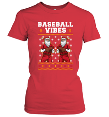 Baseball Vibes Christmas Baseball Player Santa Gift Holiday Women's T-Shirt Women's T-Shirt - FordPhuMy
