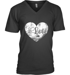 Love Valentines Day Heart Vintage Gift For Men Women Men's V-Neck