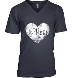 Love Valentines Day Heart Vintage Gift For Men Women Men's V-Neck