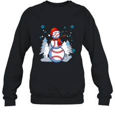 DABBING BASEBALL SNOWMAN _ Christmas Funny Crewneck Sweatshirt