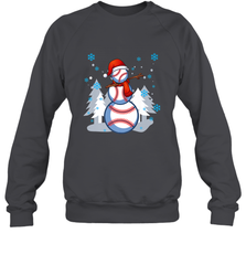 DABBING BASEBALL SNOWMAN _ Christmas Funny Crewneck Sweatshirt Crewneck Sweatshirt - FordPhuMy