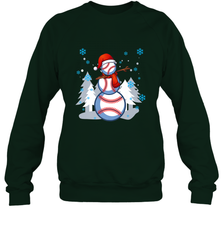 DABBING BASEBALL SNOWMAN _ Christmas Funny Crewneck Sweatshirt Crewneck Sweatshirt - FordPhuMy