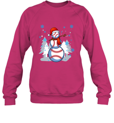 DABBING BASEBALL SNOWMAN _ Christmas Funny Crewneck Sweatshirt Crewneck Sweatshirt - FordPhuMy