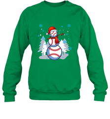 DABBING BASEBALL SNOWMAN _ Christmas Funny Crewneck Sweatshirt Crewneck Sweatshirt - FordPhuMy