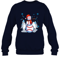 DABBING BASEBALL SNOWMAN _ Christmas Funny Crewneck Sweatshirt