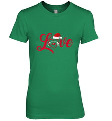 NFL Tampa Bay Buccaneers Logo Christmas Santa Hat Love Heart Football Team Women's Premium T-Shirt Women's Premium T-Shirt - FordPhuMy