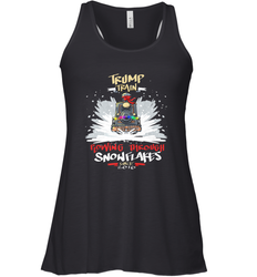 Trump Train 2020 Plow snowflakes Christmas Women's Racerback Tank