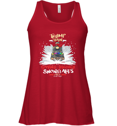 Trump Train 2020 Plow snowflakes Christmas Women's Racerback Tank