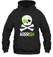 St. Patricks Day Irish Pirate Skull and Cross bones Hooded Sweatshirt Hooded Sweatshirt - FordPhuMy