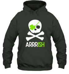 St. Patricks Day Irish Pirate Skull and Cross bones Hooded Sweatshirt Hooded Sweatshirt - FordPhuMy