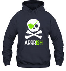 St. Patricks Day Irish Pirate Skull and Cross bones Hooded Sweatshirt Hooded Sweatshirt - FordPhuMy