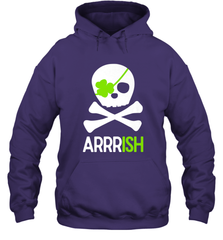 St. Patricks Day Irish Pirate Skull and Cross bones Hooded Sweatshirt Hooded Sweatshirt - FordPhuMy