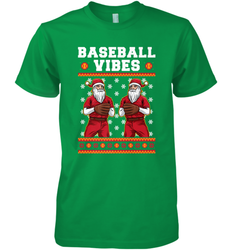 Baseball Vibes Christmas Baseball Player Santa Gift Holiday Men's Premium T-Shirt