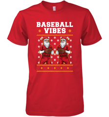 Baseball Vibes Christmas Baseball Player Santa Gift Holiday Men's Premium T-Shirt Men's Premium T-Shirt - FordPhuMy