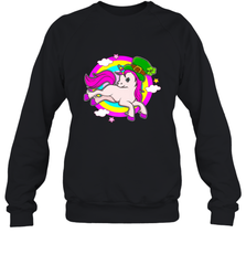 Irish Leprechaun Unicorn Cute St Patricks Day Ireland Crewneck Sweatshirt Crewneck Sweatshirt - FordPhuMy