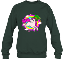 Irish Leprechaun Unicorn Cute St Patricks Day Ireland Crewneck Sweatshirt Crewneck Sweatshirt - FordPhuMy