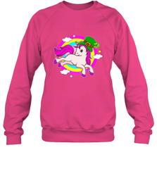 Irish Leprechaun Unicorn Cute St Patricks Day Ireland Crewneck Sweatshirt Crewneck Sweatshirt - FordPhuMy