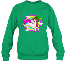 Irish Leprechaun Unicorn Cute St Patricks Day Ireland Crewneck Sweatshirt Crewneck Sweatshirt - FordPhuMy