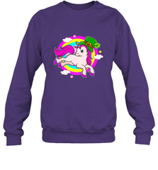 Irish Leprechaun Unicorn Cute St Patricks Day Ireland Crewneck Sweatshirt Crewneck Sweatshirt - FordPhuMy