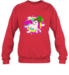 Irish Leprechaun Unicorn Cute St Patricks Day Ireland Crewneck Sweatshirt Crewneck Sweatshirt - FordPhuMy