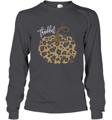 Mens Womens Thankful Pumpkin Fall Leopard Print Long Sleeve T-Shirt Long Sleeve T-Shirt - FordPhuMy