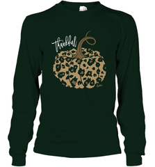 Mens Womens Thankful Pumpkin Fall Leopard Print Long Sleeve T-Shirt Long Sleeve T-Shirt - FordPhuMy