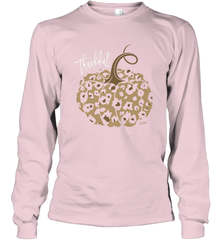 Mens Womens Thankful Pumpkin Fall Leopard Print Long Sleeve T-Shirt Long Sleeve T-Shirt - FordPhuMy