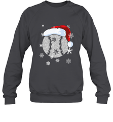 Baseball Ball Christmas Santa Hat Snowflakes Gift  Baseball Crewneck Sweatshirt Crewneck Sweatshirt - FordPhuMy