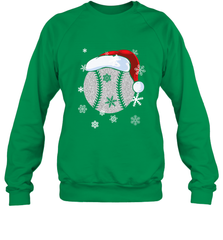 Baseball Ball Christmas Santa Hat Snowflakes Gift  Baseball Crewneck Sweatshirt Crewneck Sweatshirt - FordPhuMy