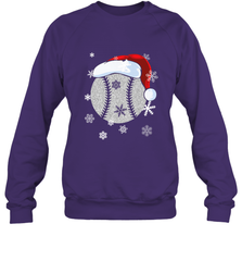 Baseball Ball Christmas Santa Hat Snowflakes Gift  Baseball Crewneck Sweatshirt Crewneck Sweatshirt - FordPhuMy