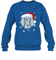 Baseball Ball Christmas Santa Hat Snowflakes Gift  Baseball Crewneck Sweatshirt Crewneck Sweatshirt - FordPhuMy