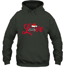 NFL Seattle Seahawks Logo Christmas Santa Hat Love Heart Football Team Hooded Sweatshirt Hooded Sweatshirt - FordPhuMy