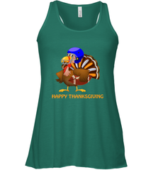 Cool Happy Thanksgiving Football Shirt Gobble Player Turkey Women's Racerback Tank Women's Racerback Tank - FordPhuMy