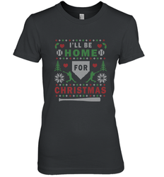 Premium Baseball Ugly Christmas Sweater Pattern Women's Premium T-Shirt