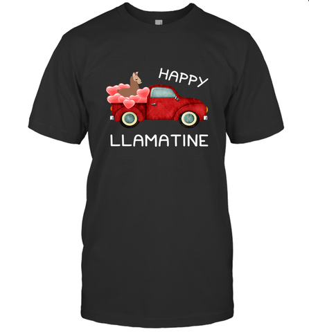 Happy Llamatine funny Valentine Day Llama costume Men's T-Shirt Men's T-Shirt / Black / S Men's T-Shirt - FordPhuMy