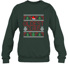 Oldest Claus Santa Hat Christmas Gift Matching Family Ugly Crewneck Sweatshirt Crewneck Sweatshirt - FordPhuMy