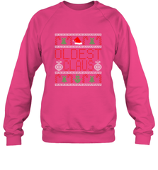 Oldest Claus Santa Hat Christmas Gift Matching Family Ugly Crewneck Sweatshirt Crewneck Sweatshirt - FordPhuMy