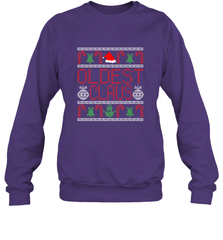 Oldest Claus Santa Hat Christmas Gift Matching Family Ugly Crewneck Sweatshirt Crewneck Sweatshirt - FordPhuMy