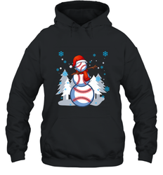 DABBING BASEBALL SNOWMAN _ Christmas Funny Hooded Sweatshirt