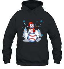 DABBING BASEBALL SNOWMAN _ Christmas Funny Hooded Sweatshirt Hooded Sweatshirt - FordPhuMy