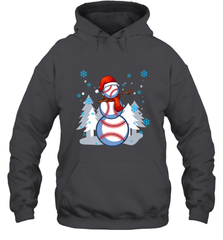 DABBING BASEBALL SNOWMAN _ Christmas Funny Hooded Sweatshirt Hooded Sweatshirt - FordPhuMy