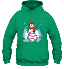 DABBING BASEBALL SNOWMAN _ Christmas Funny Hooded Sweatshirt Hooded Sweatshirt - FordPhuMy