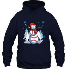 DABBING BASEBALL SNOWMAN _ Christmas Funny Hooded Sweatshirt Hooded Sweatshirt - FordPhuMy
