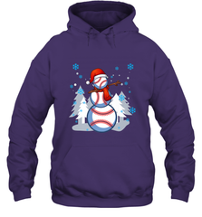 DABBING BASEBALL SNOWMAN _ Christmas Funny Hooded Sweatshirt Hooded Sweatshirt - FordPhuMy